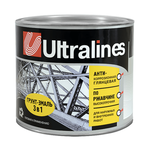 Грунт эмаль по ржавчине 3в1 синяя 1,8кг глянец Ultra Lines Радуга